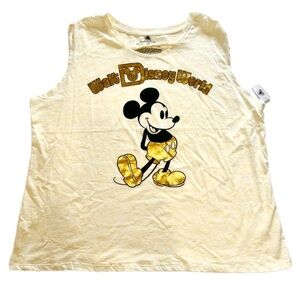 Disney Parks Women's Walt Disney World Gold Foil Mickey Sleeveless Tank Top NWT